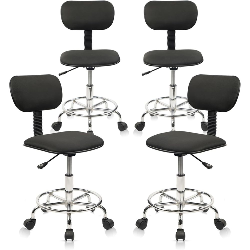Spa & Wellness Retreat - Adjustable Height Swivel Stool with Backrest,