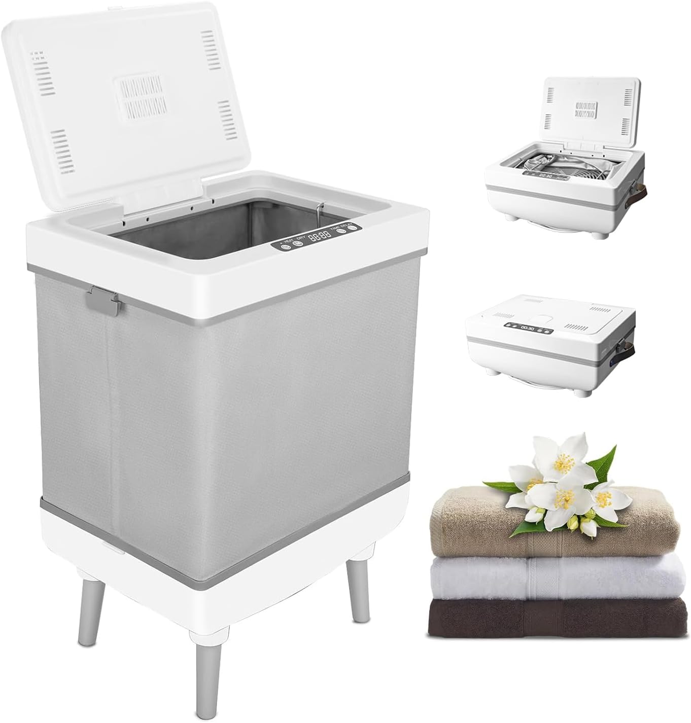 Spa & Wellness Retreat - Foldable Towel Warmer & Dryer Bucket,