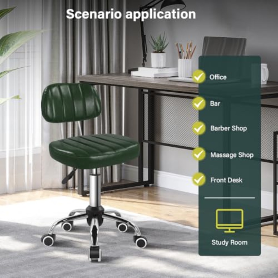 Square Swivel Stool with Wheel – Spa & Wellness Retreat recenzja i cena