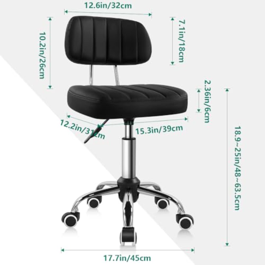 Square Swivel Stool with Wheel – Spa & Wellness Retreat recenzja i cena