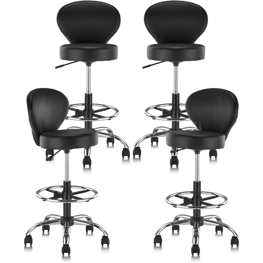 Set of 4 PVC Leather Swivel St – Spa & Wellness Retreat recenzja i cena