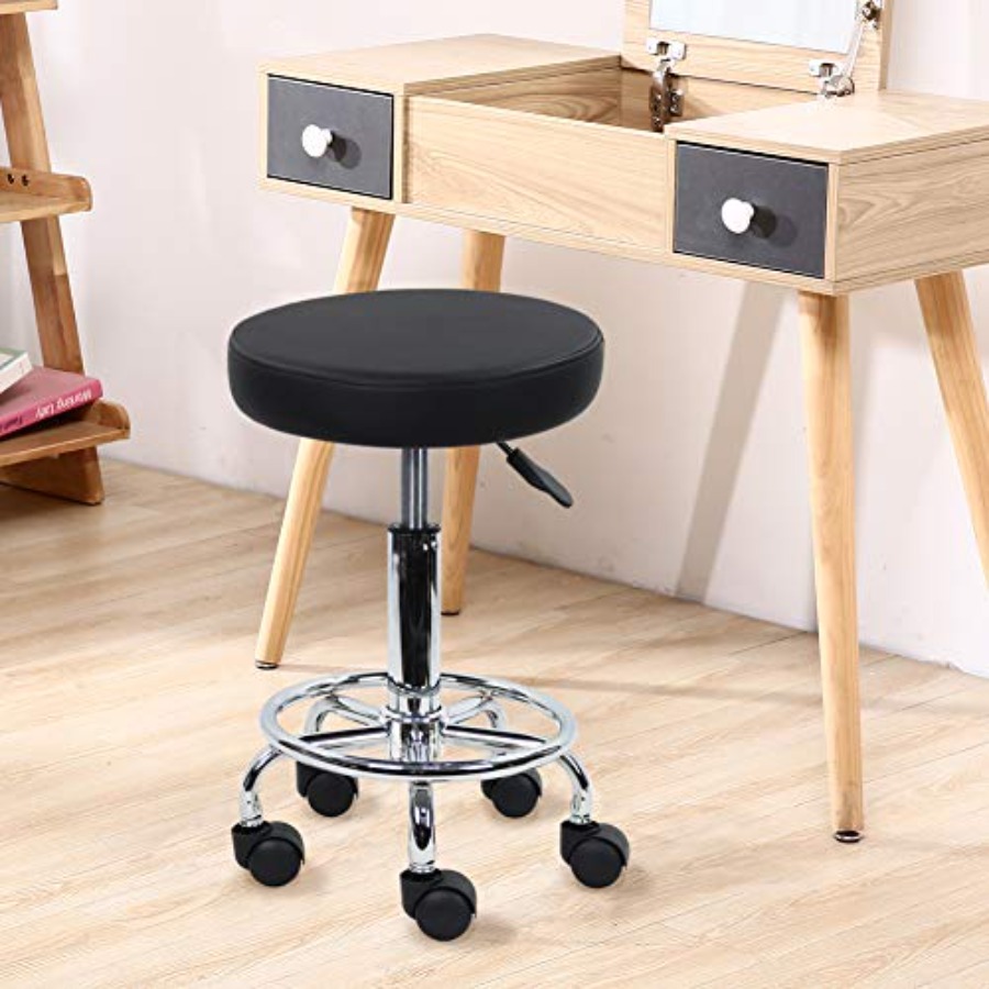 PU Leather Round Rolling Stool – Spa & Wellness Retreat recenzja i cena