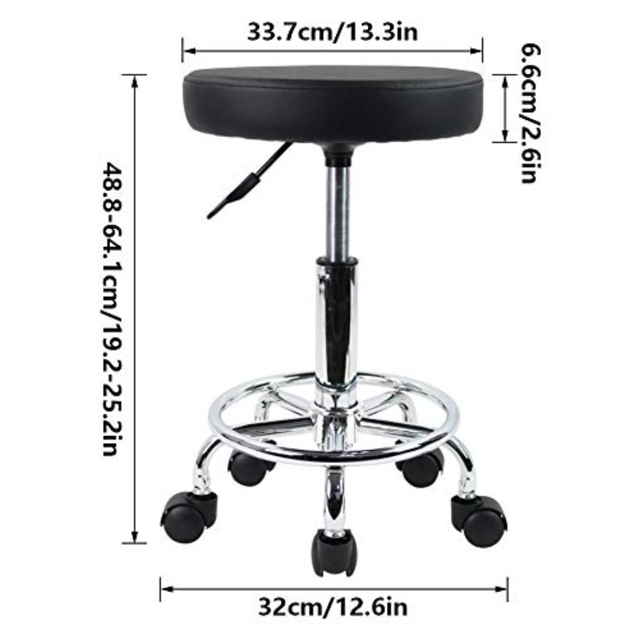 PU Leather Round Rolling Stool – Spa & Wellness Retreat recenzja i cena