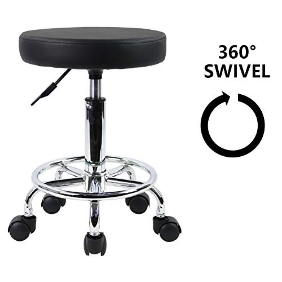 PU Leather Round Rolling Stool – Spa & Wellness Retreat recenzja i cena